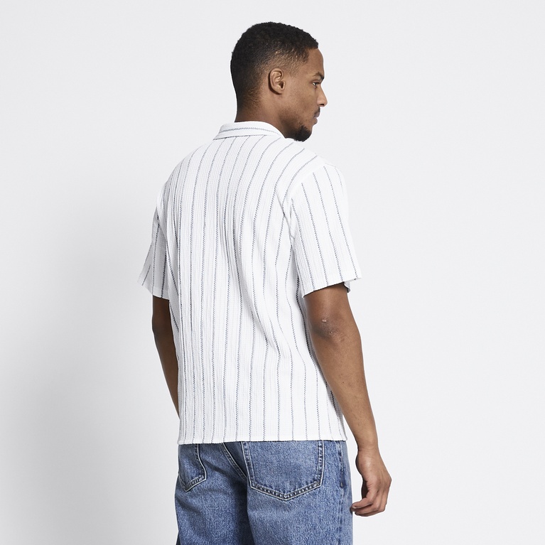 Short sleeve shirt "Steven Structure Stripe" Midnight Blue